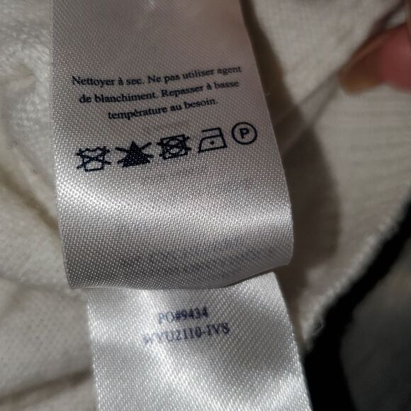 Faherty Sconset Organic Cotton Cashmere V Neck Old Money Sweater Ivory Stripe S - Picture 10 of 12